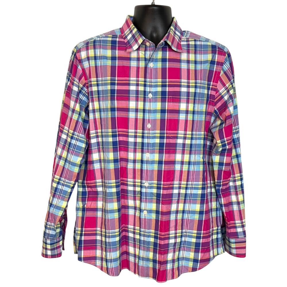 Charles Tyrwhitt L Multicolor Madras Plaid Poplin Slim Fit Dress Shirt Dapper